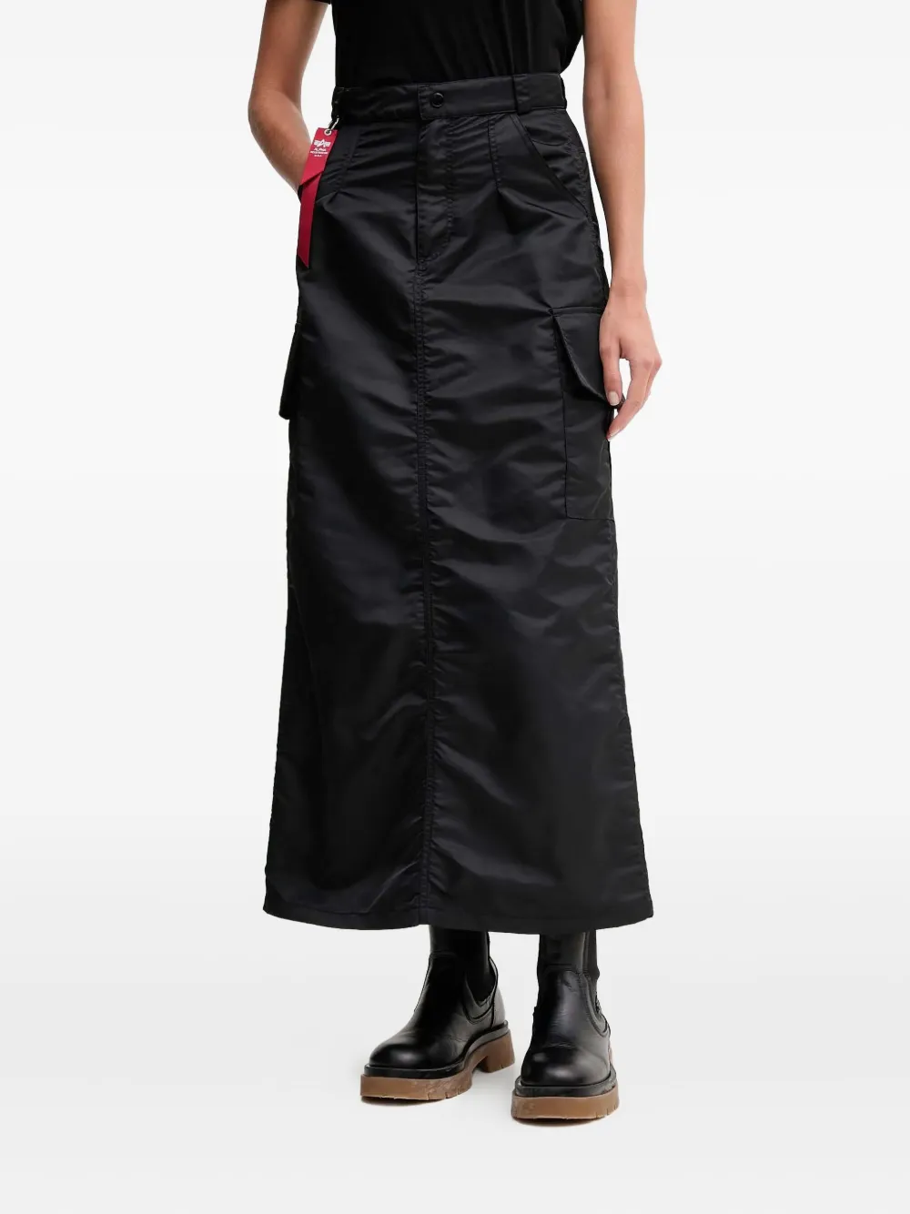 Alpha Industries Cargo-pocket Maxi Skirt In Black