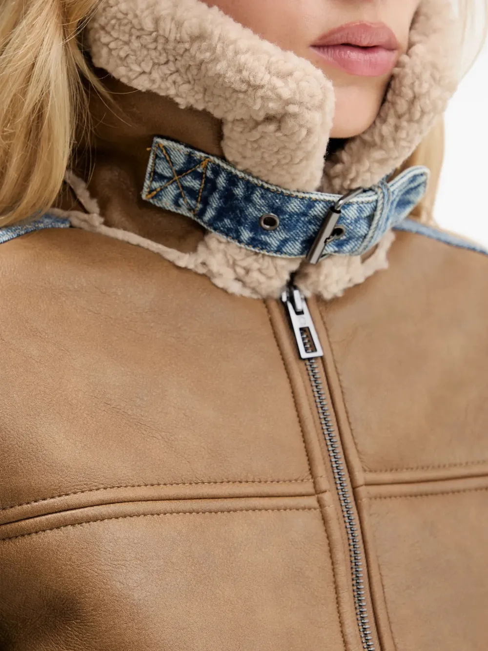 Desigual Jack met vlakken en ritssluiting Bruin