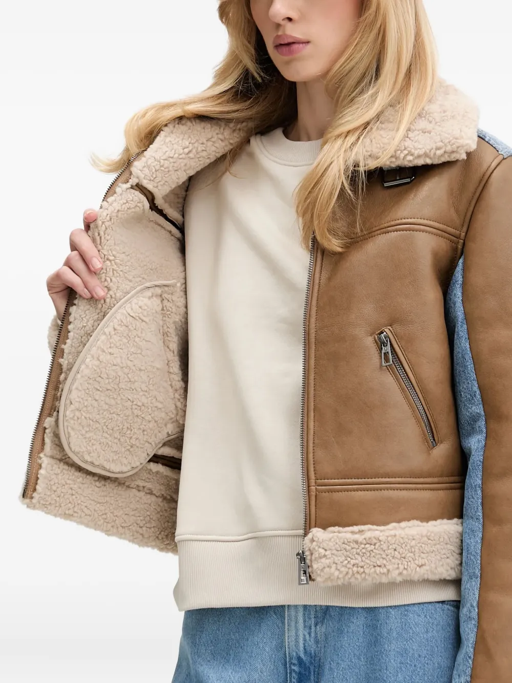 Desigual Jack met vlakken en ritssluiting Bruin