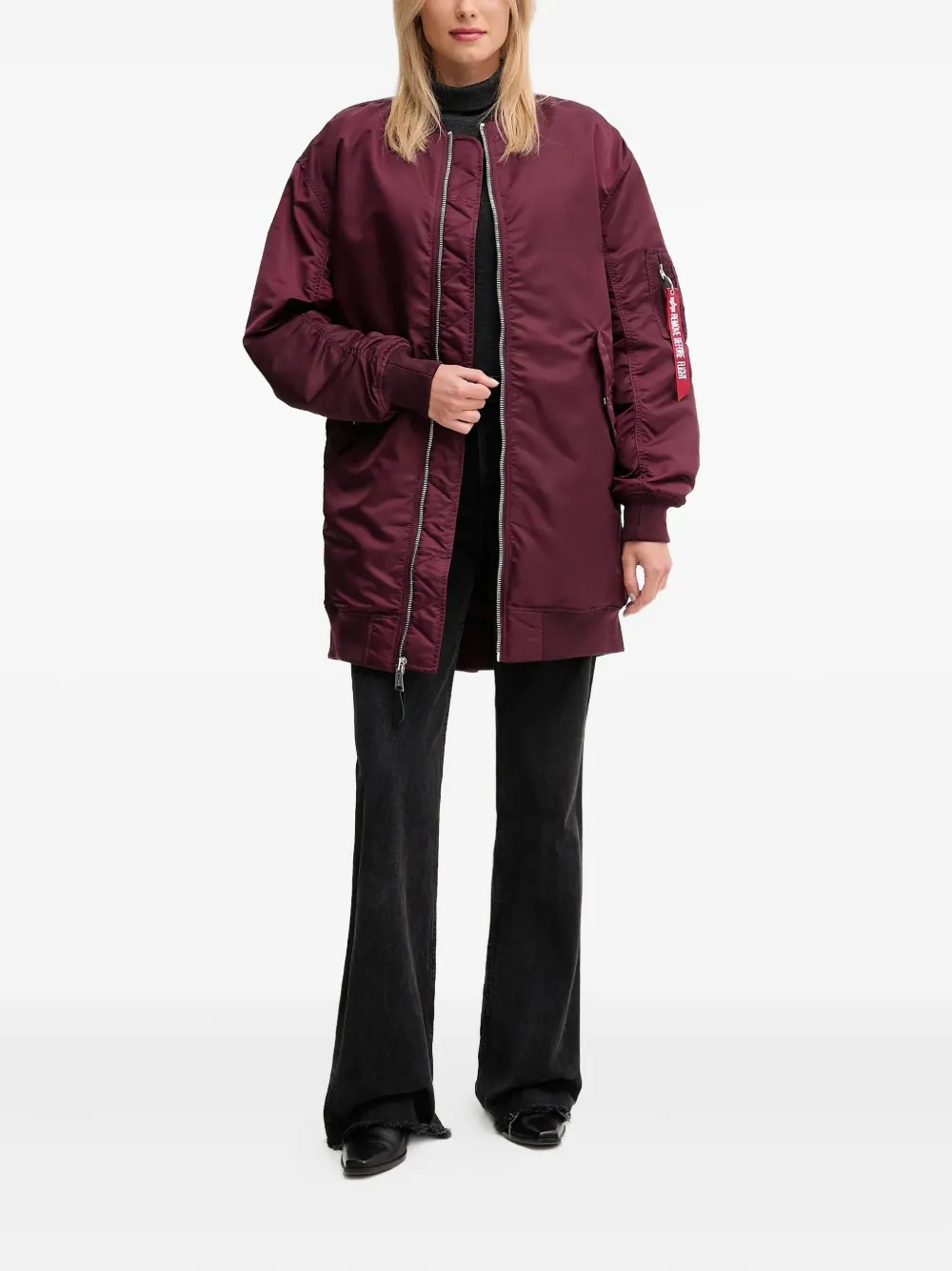 Alpha Industries MA-1 jas met ceintuur - Rood