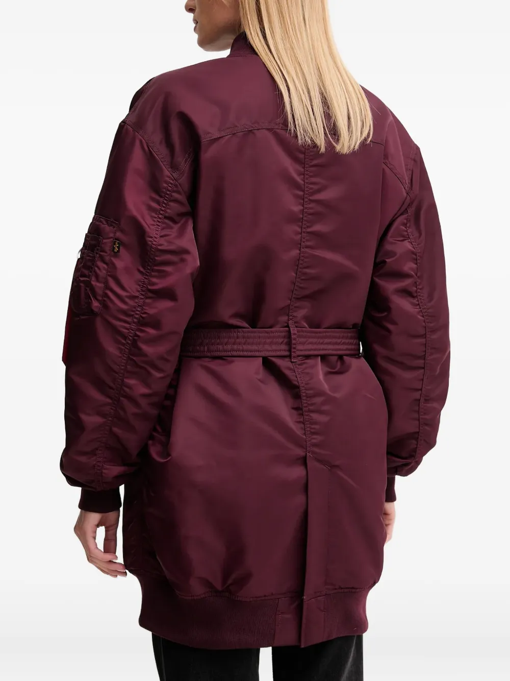 Alpha Industries Ma-1 Belted Coat In Burgundy