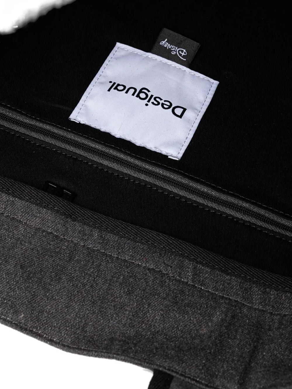 Desigual Medium Mickey Mouse Denim Shoulder Bag In Black