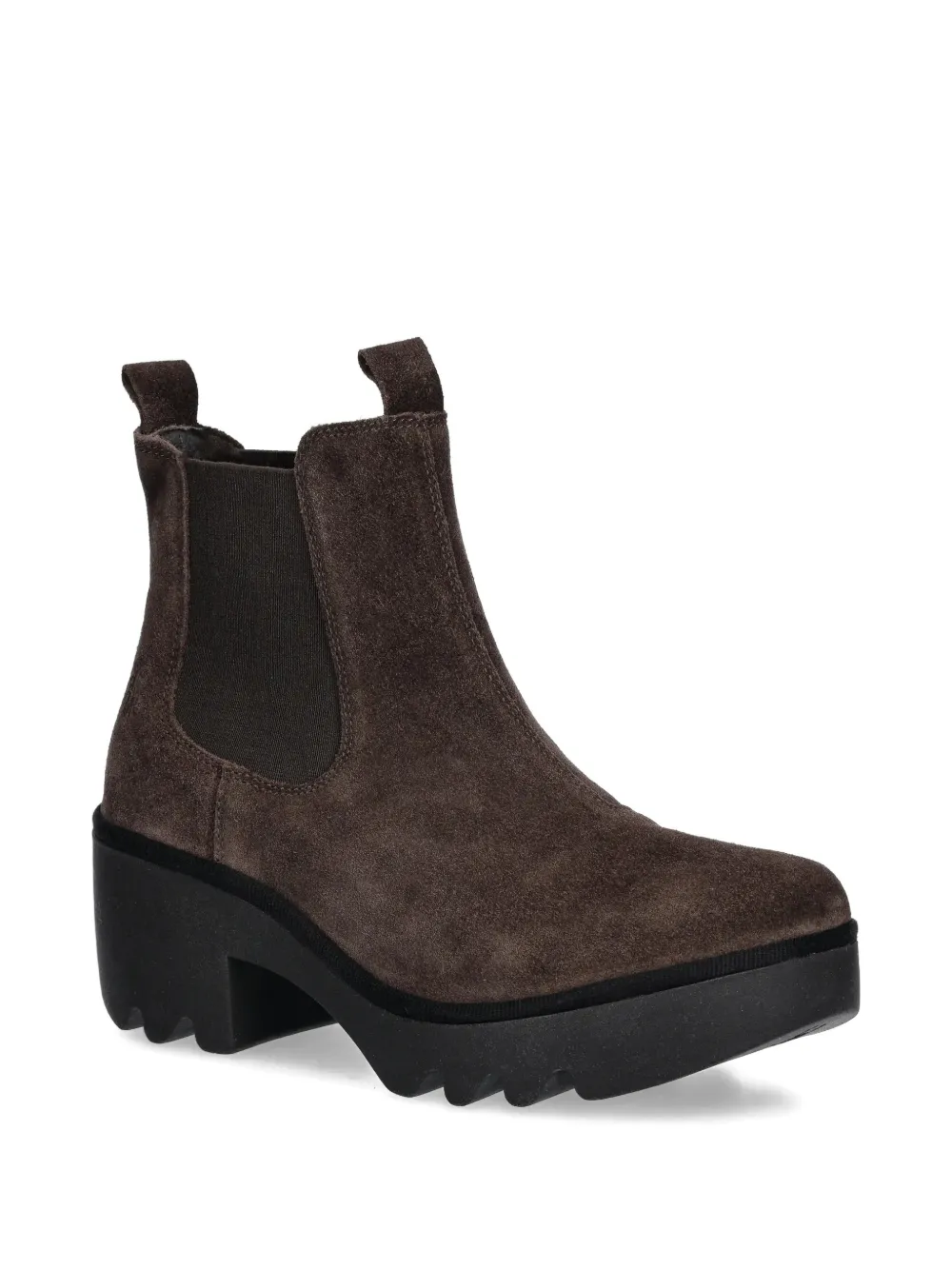 Fly London Laarzen met blokhak en treklus Bruin