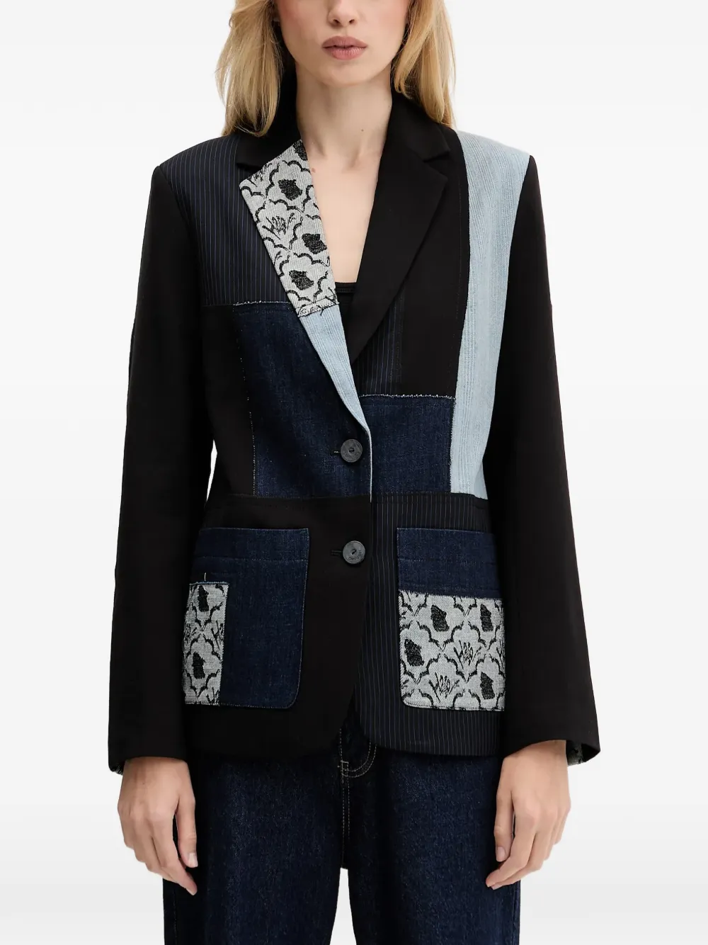 Desigual patchwork blazer - Nero
