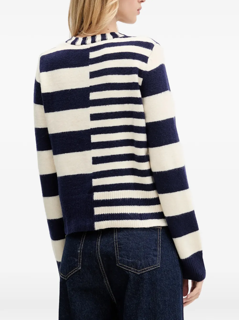  Desigual Pull à Rayures - Bleu 