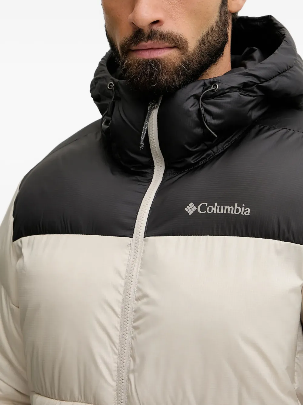 Columbia Gewatteerd jack met colourblocking en capuchon Beige