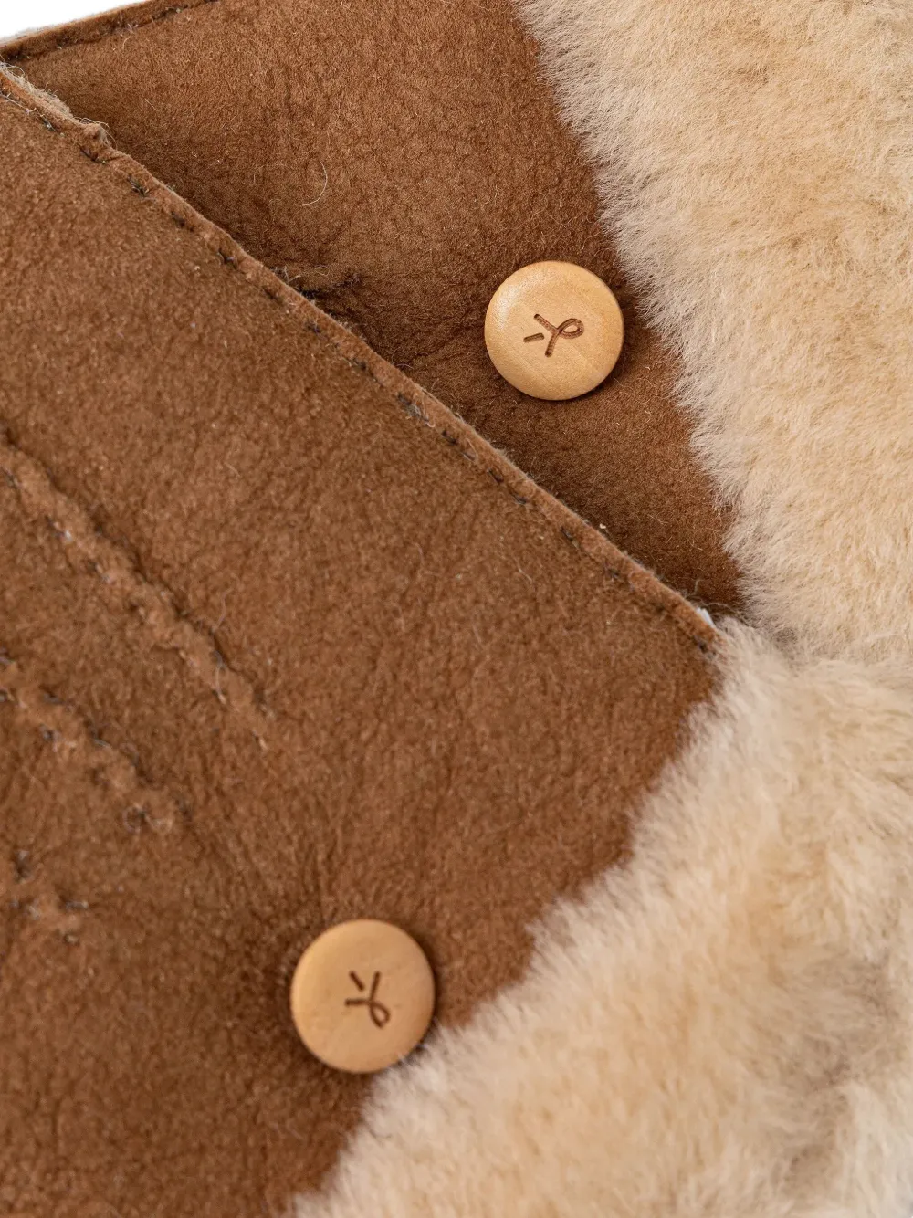 Emu Australia Fur-trim Mittens In Gold