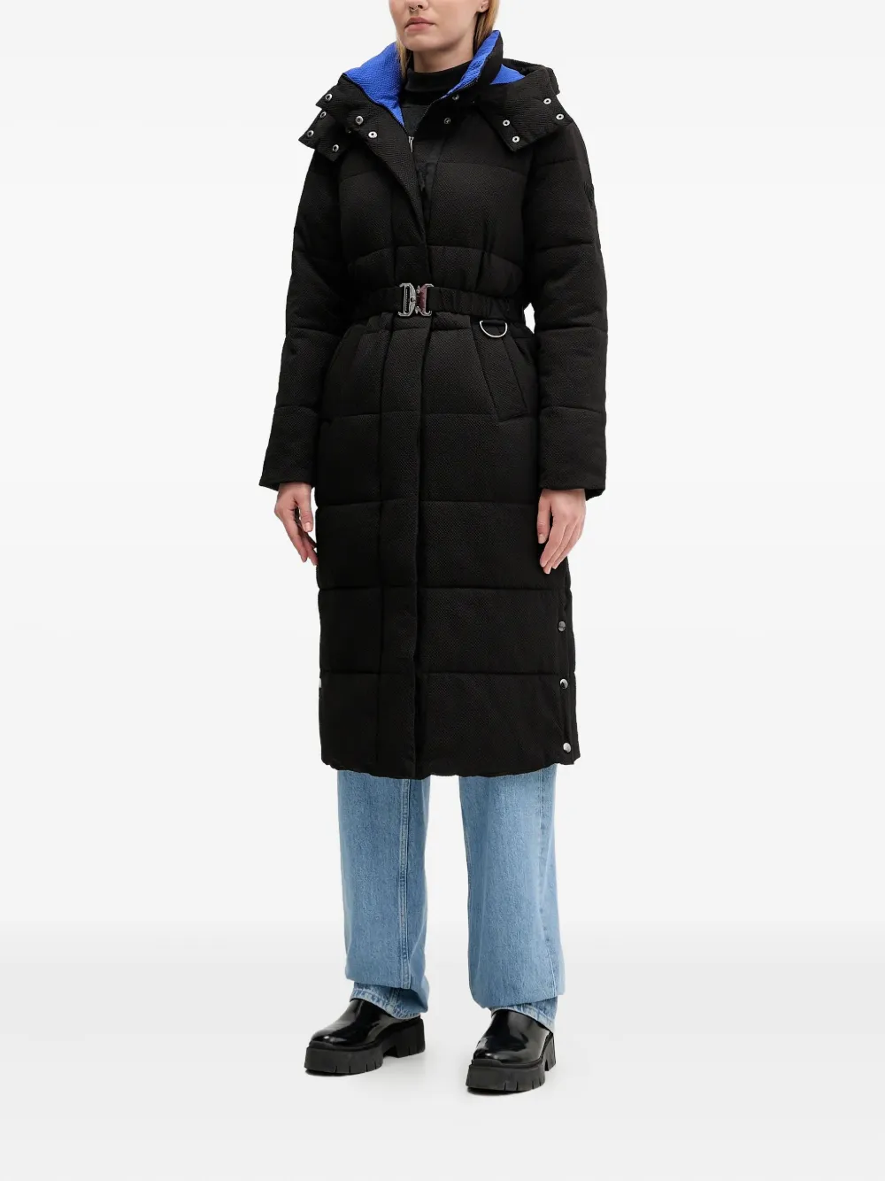 Desigual Hooded-neckline Padded Coat In Black