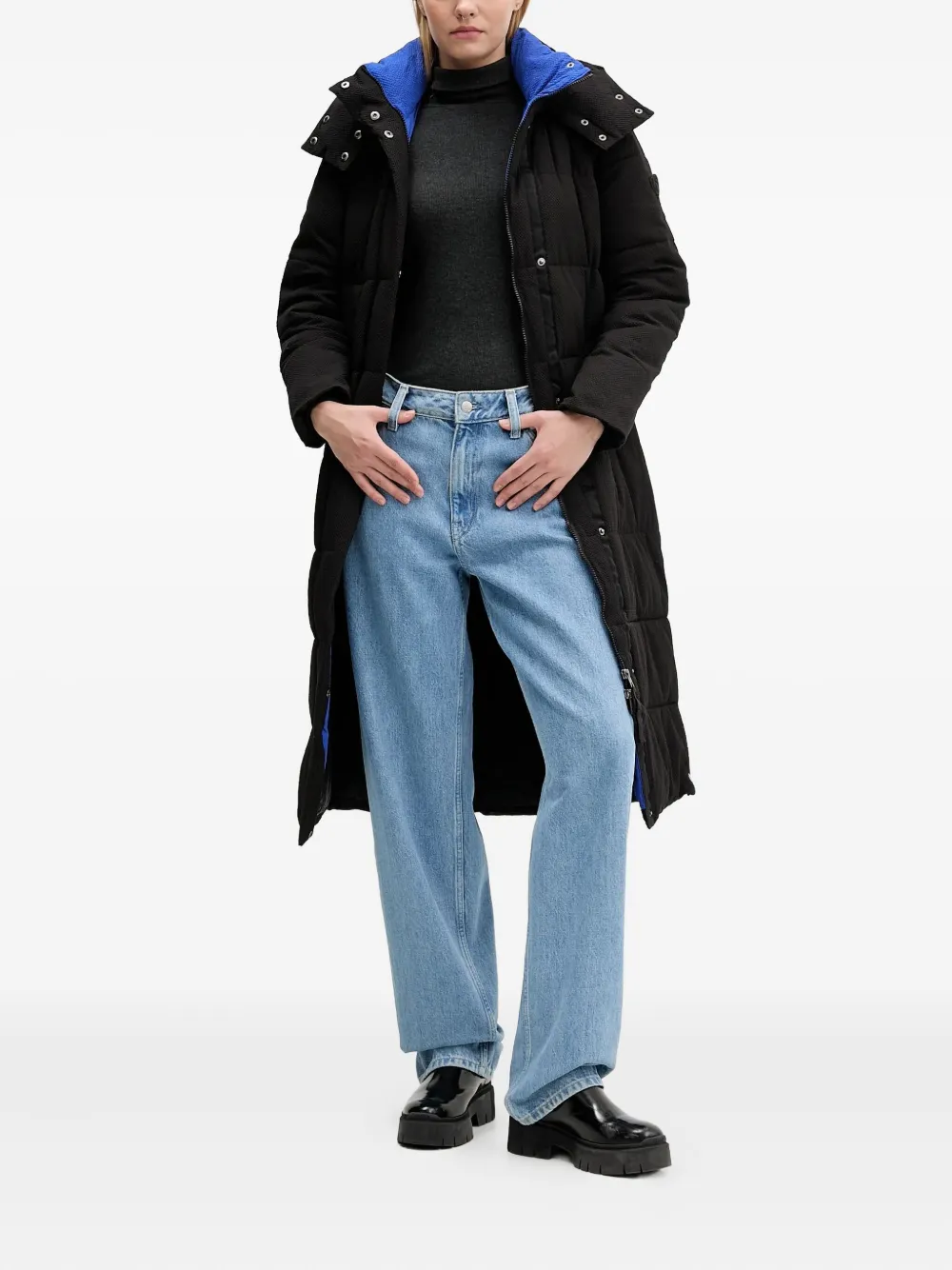 Desigual Hooded-neckline Padded Coat In Black