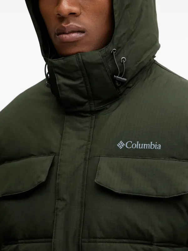 Columbia logo-print Padded Jacket | Green | FARFETCH JO