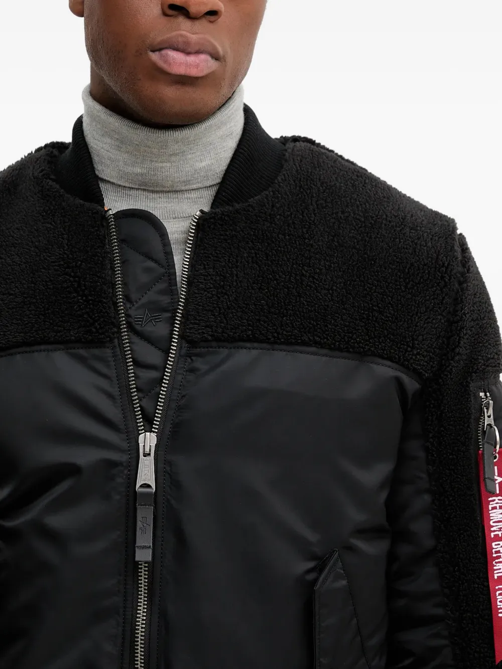 Alpha Industries MA-1 teddy bomberjack Zwart