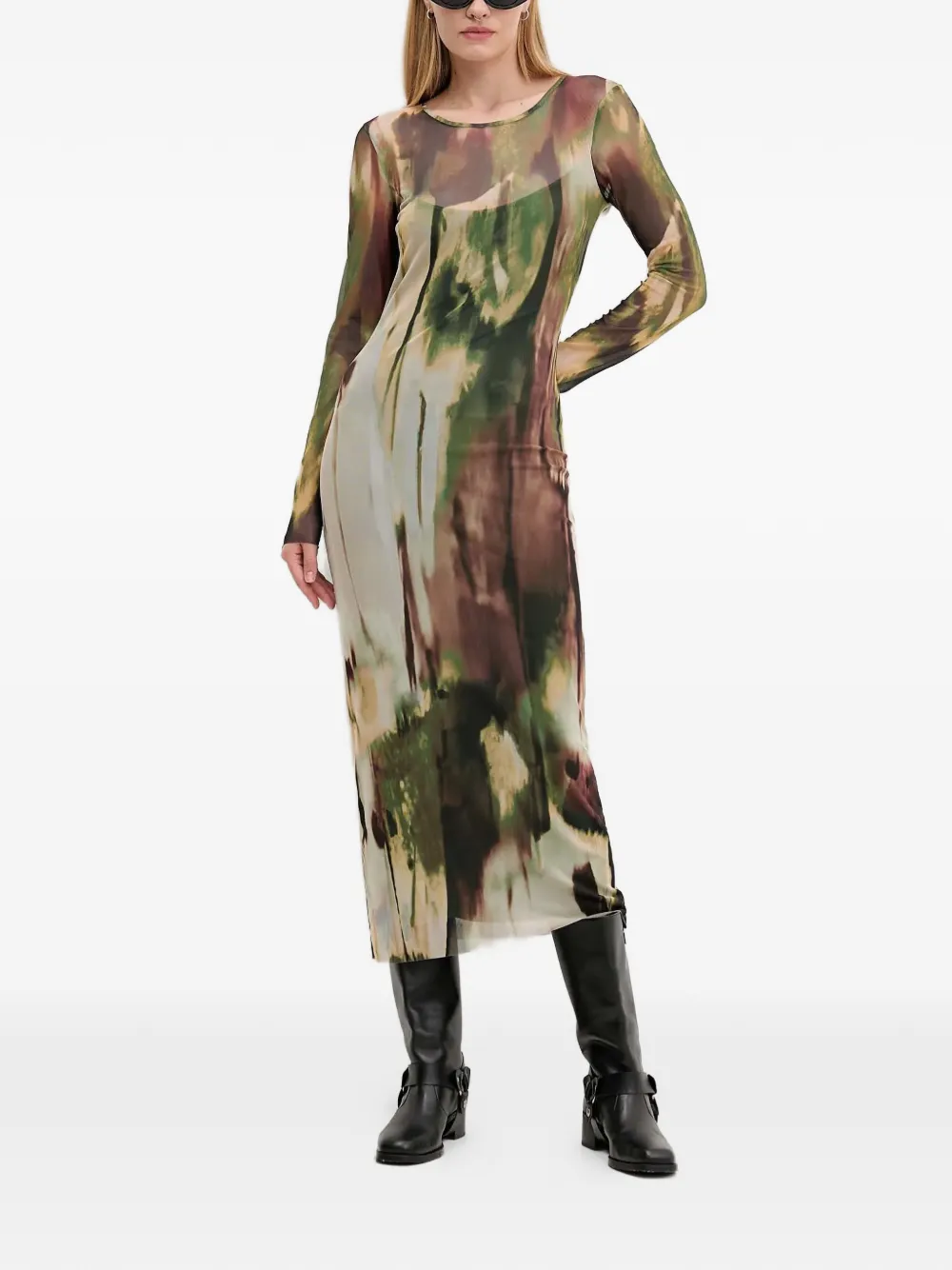 Desigual long-sleeve maxi dress - Bruin