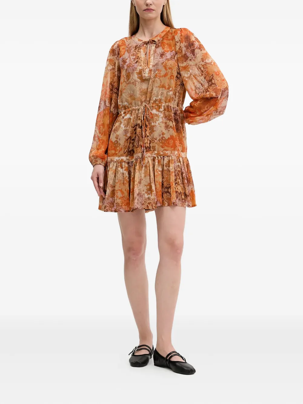 Desigual Tie-neck Dress In Multi