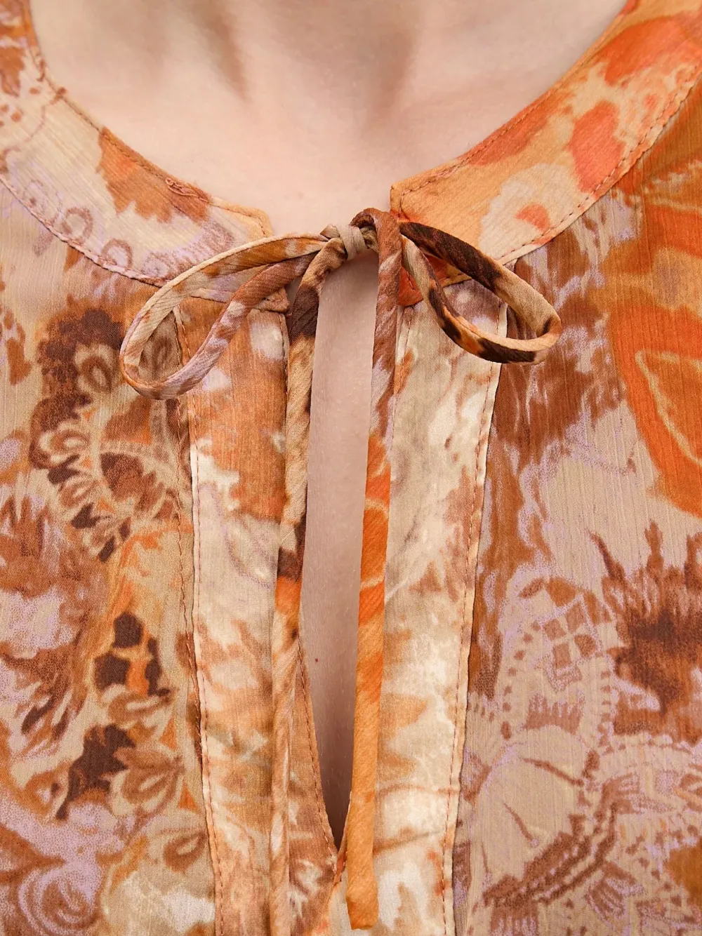 Desigual Jurk met gestrikte hals Oranje
