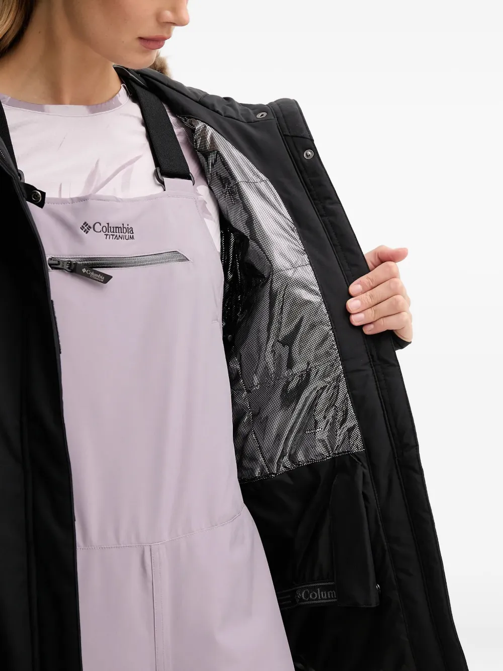 Columbia Logo-print Ski Jacket In Black
