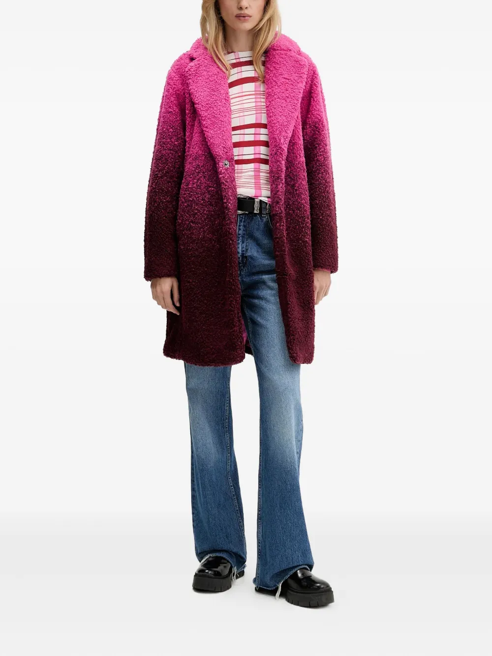 Desigual notched-lapels coat | Faux Fur & Shearling Coats | Image 2