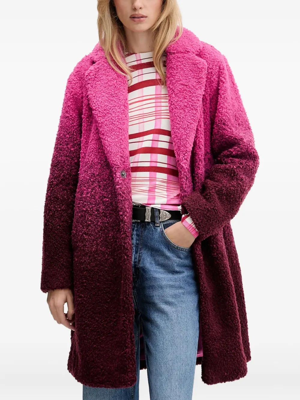 Desigual notched-lapels coat | Pink | Image 1