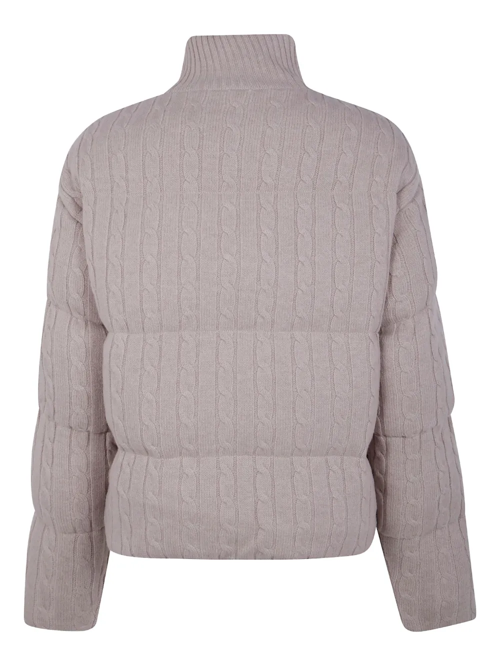 Mc2 Saint Barth Mya Cable-knit Padded Cardigan In Neutral