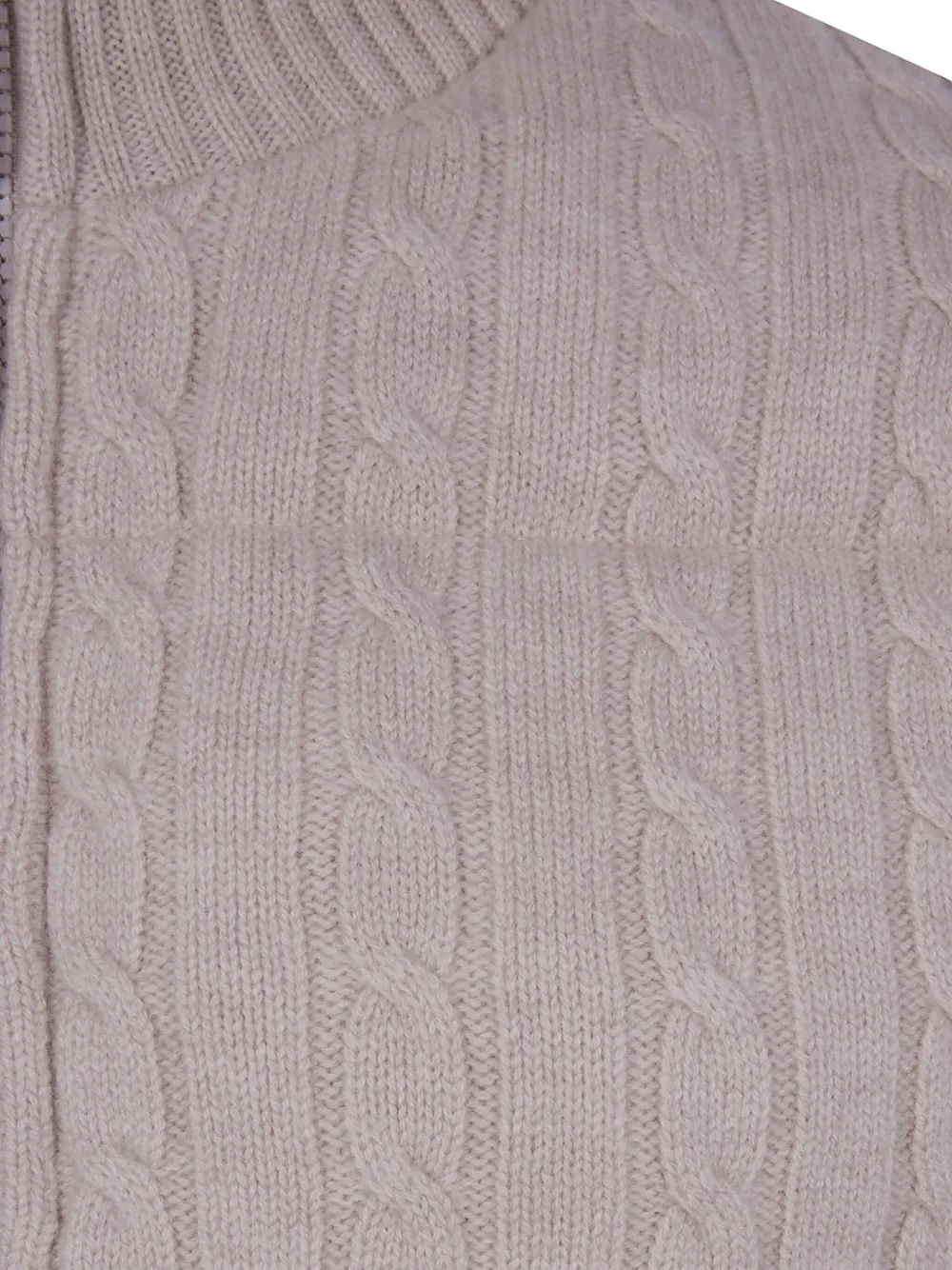 Mc2 Saint Barth Mya Cable-knit Padded Cardigan In Neutral