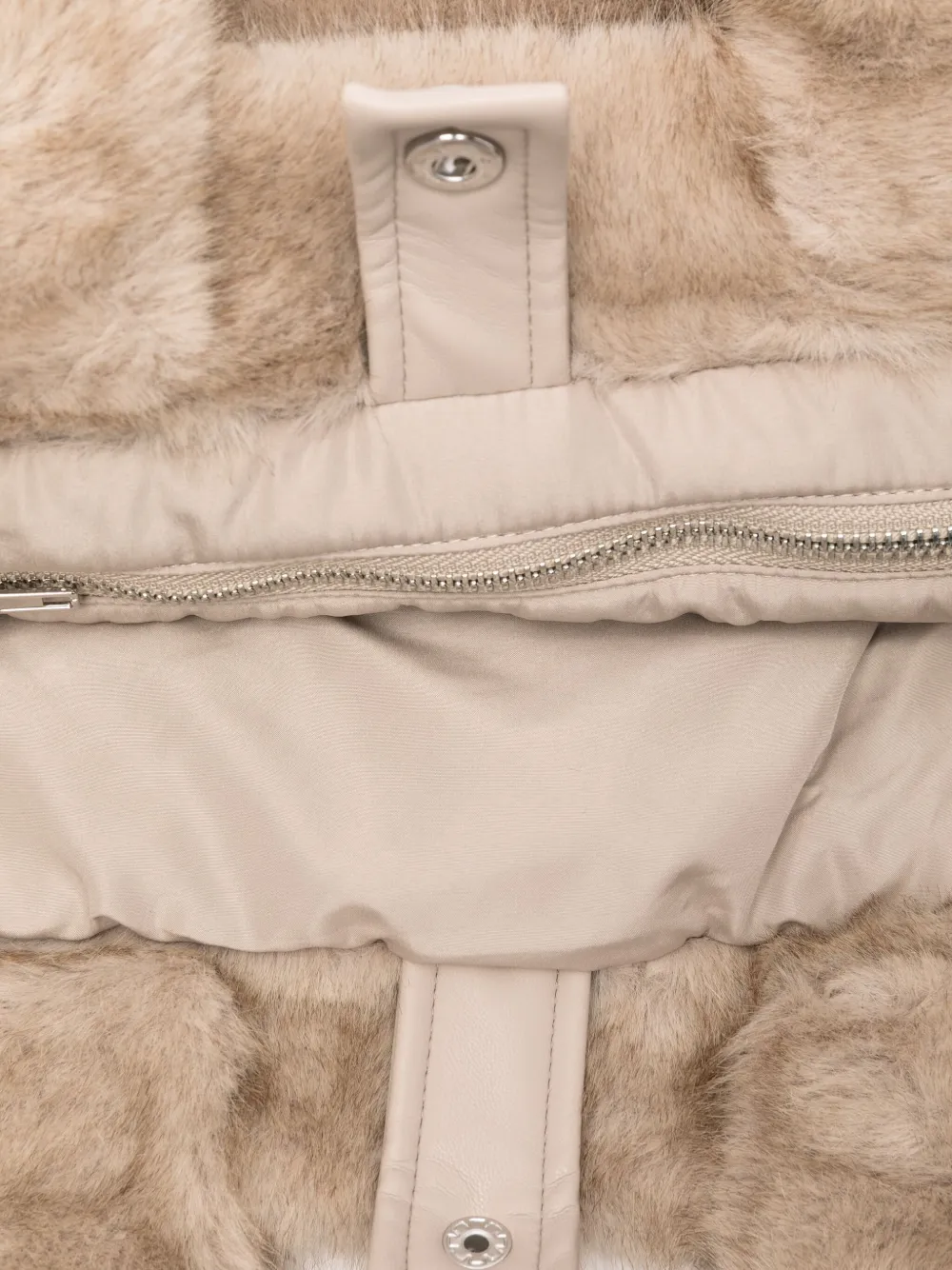 Mc2 Saint Barth Embroidered Faux-fur Tote Bag In Neutral