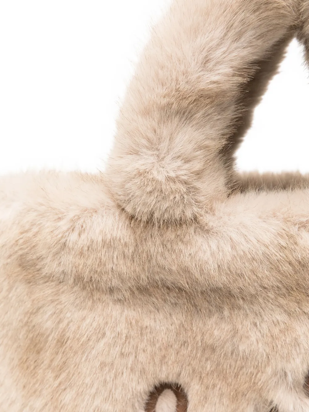 Mc2 Saint Barth Embroidered Faux-fur Tote Bag In Neutral