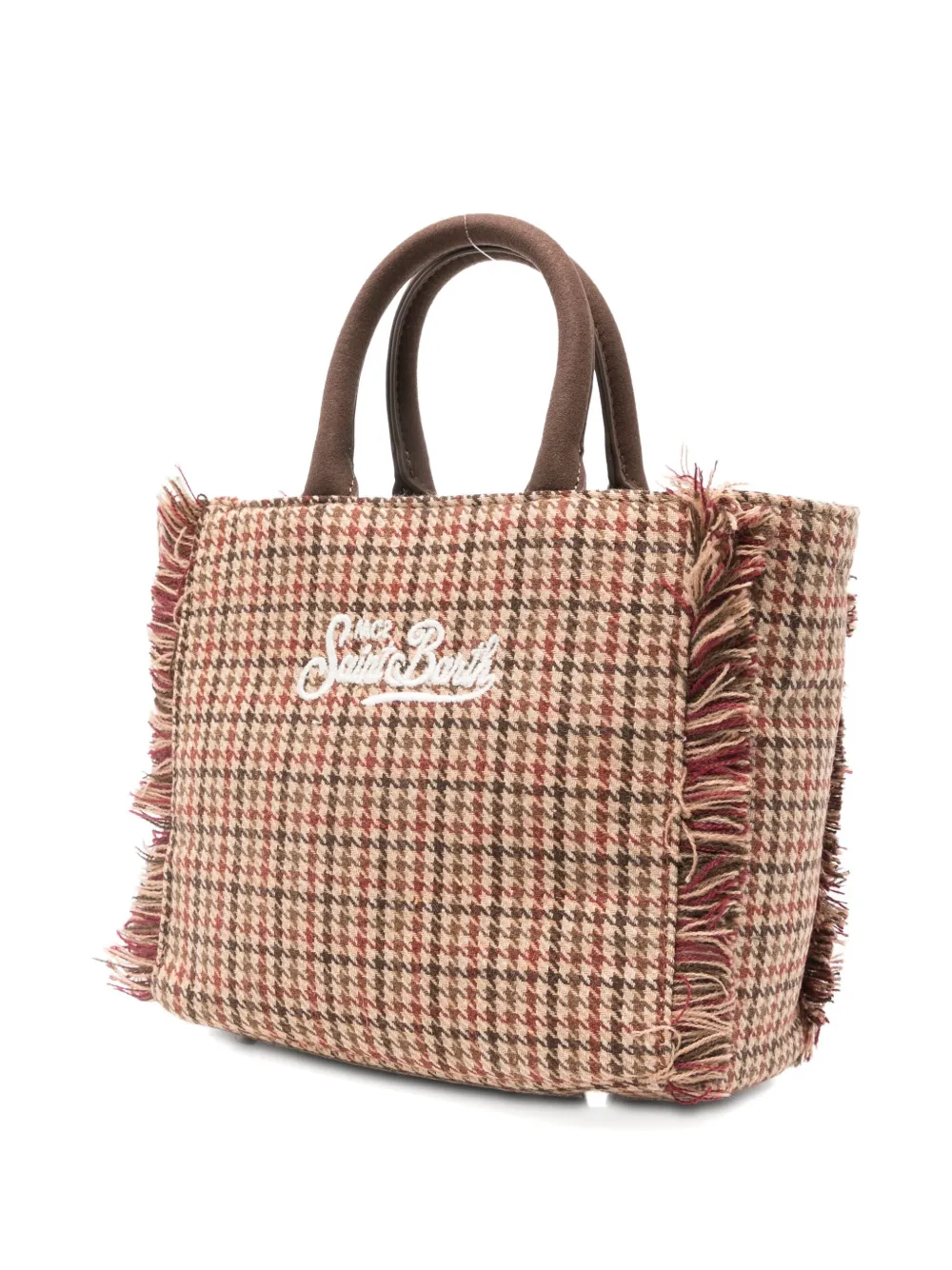 Mc2 Saint Barth Fringed Pattern Tote Bag In Brown