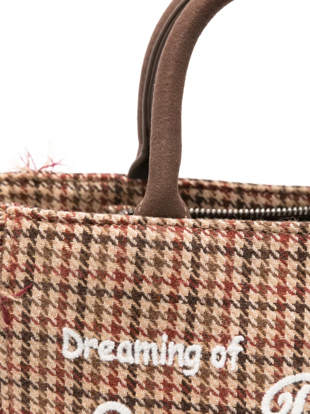 Mc2 Saint Barth Fringed Pattern Tote Bag In Brown