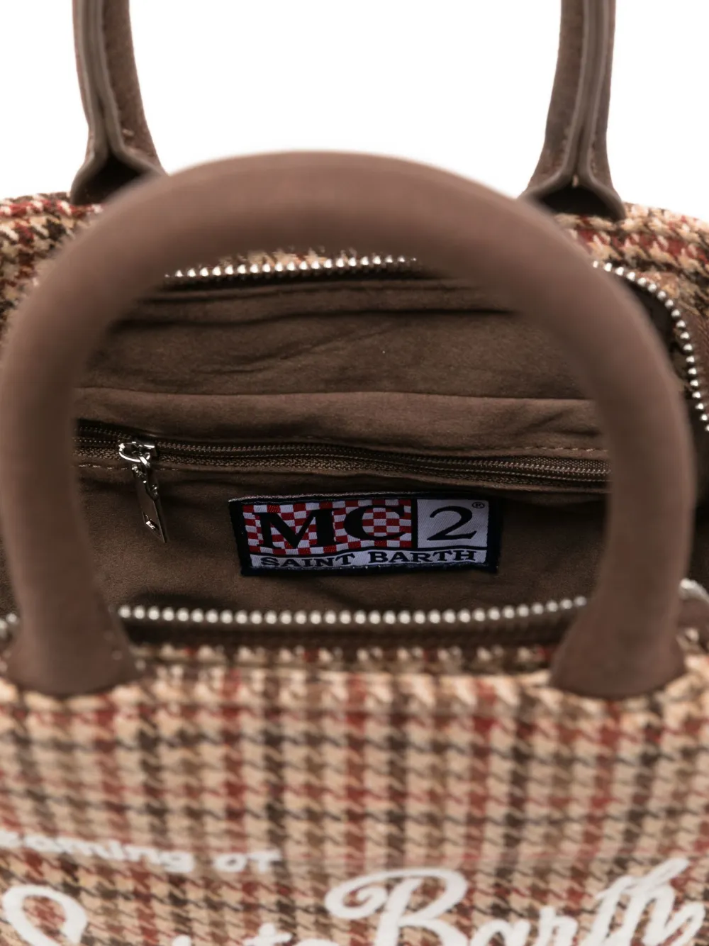 Mc2 Saint Barth Fringed Pattern Tote Bag In Brown