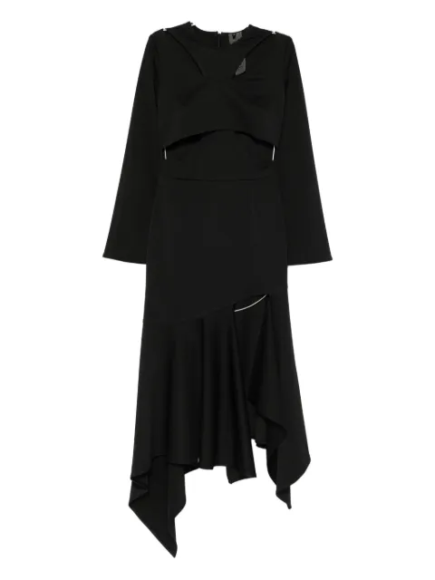 RHIZOME Evelyn cut-out asymmetric midi dress