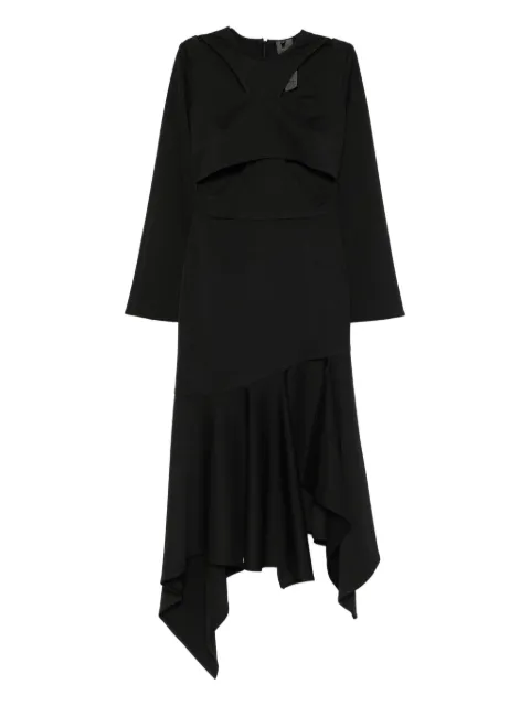 RHIZOME Evelyn cut-out asymmetric midi dress