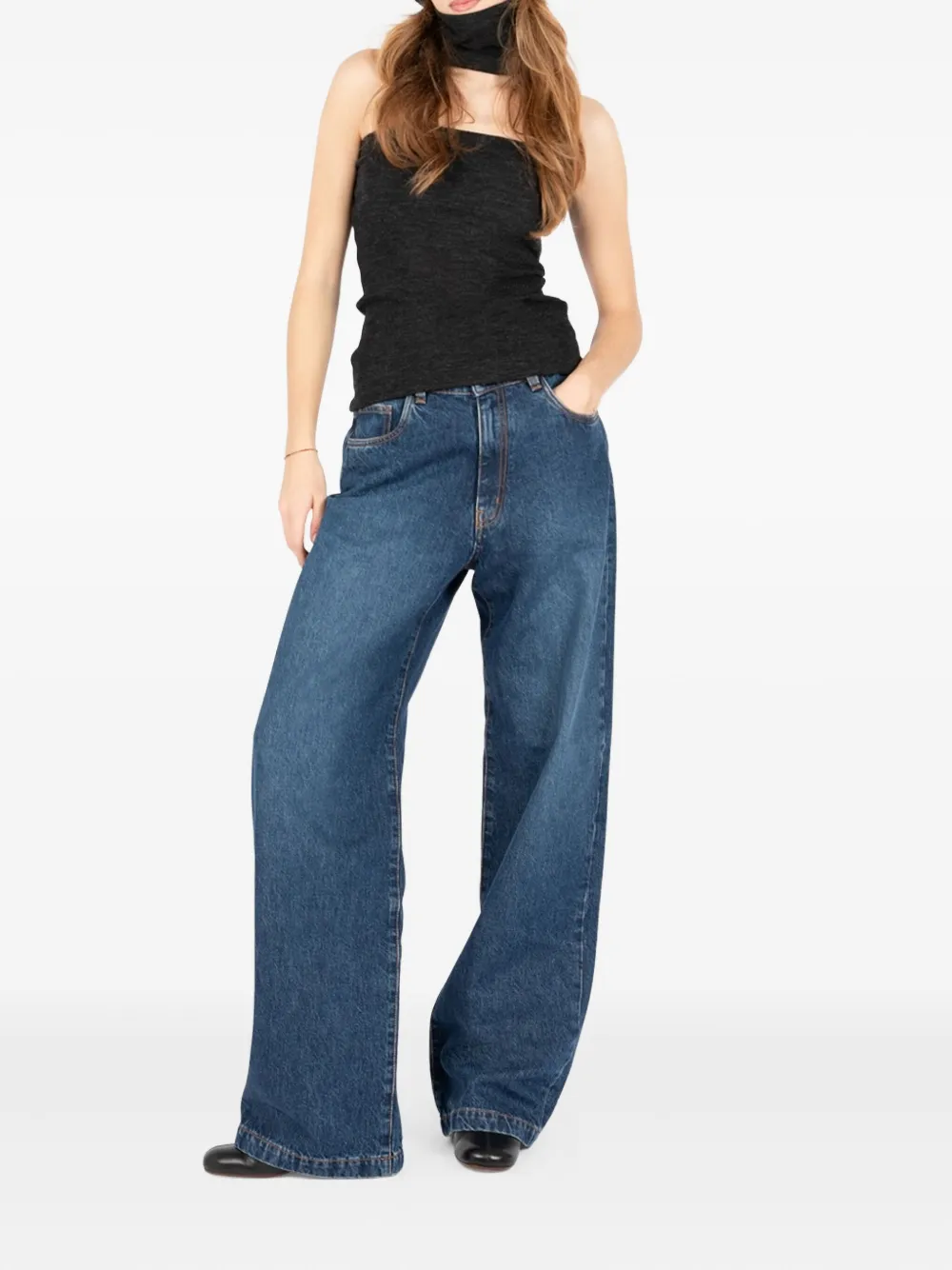 Société Anonyme Strapless Wool Top In Black