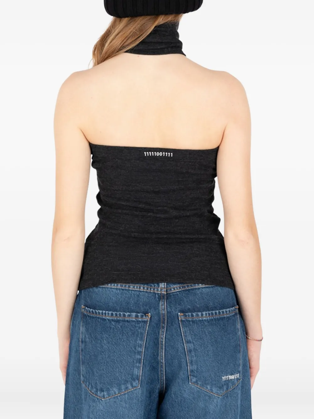 Société Anonyme Strapless Wool Top In Black