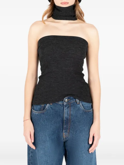 Société Anonyme strapless wool top