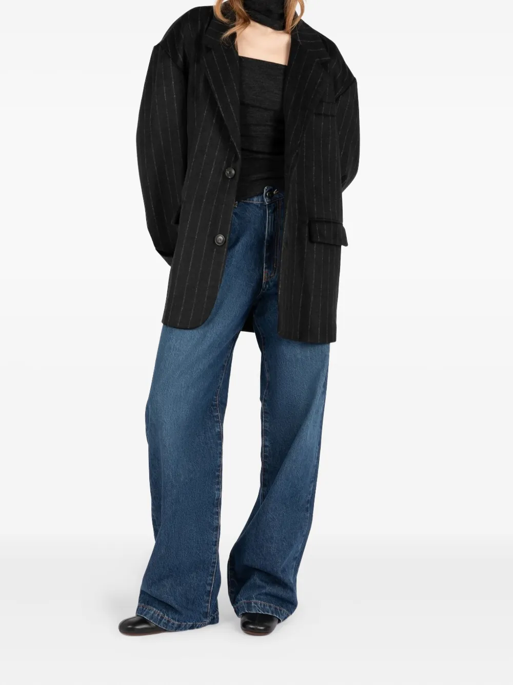 Société Anonyme Strapless Wool Top In Black