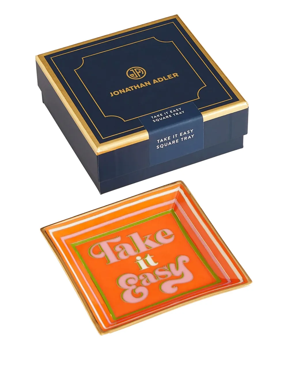 Jonathan Adler Take It Easy square tray (11.5cm x 11.5cm) | Orange | Image 1