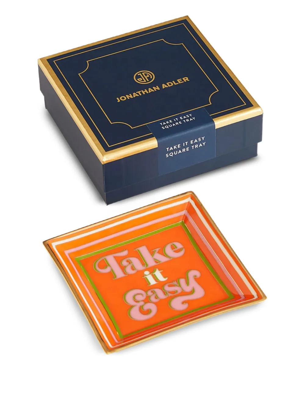 Jonathan Adler Eckige Take It Easy Ablage (11,5cm x 11,5cm) | Orange | Image 1