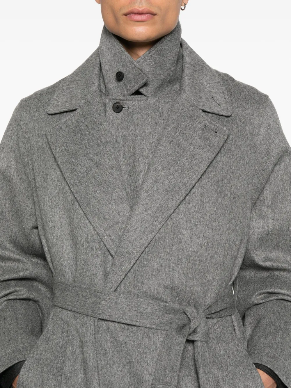 Stein Mantel Im Layering-look In Gray