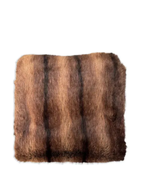 Black Label faux-fur striped scarf