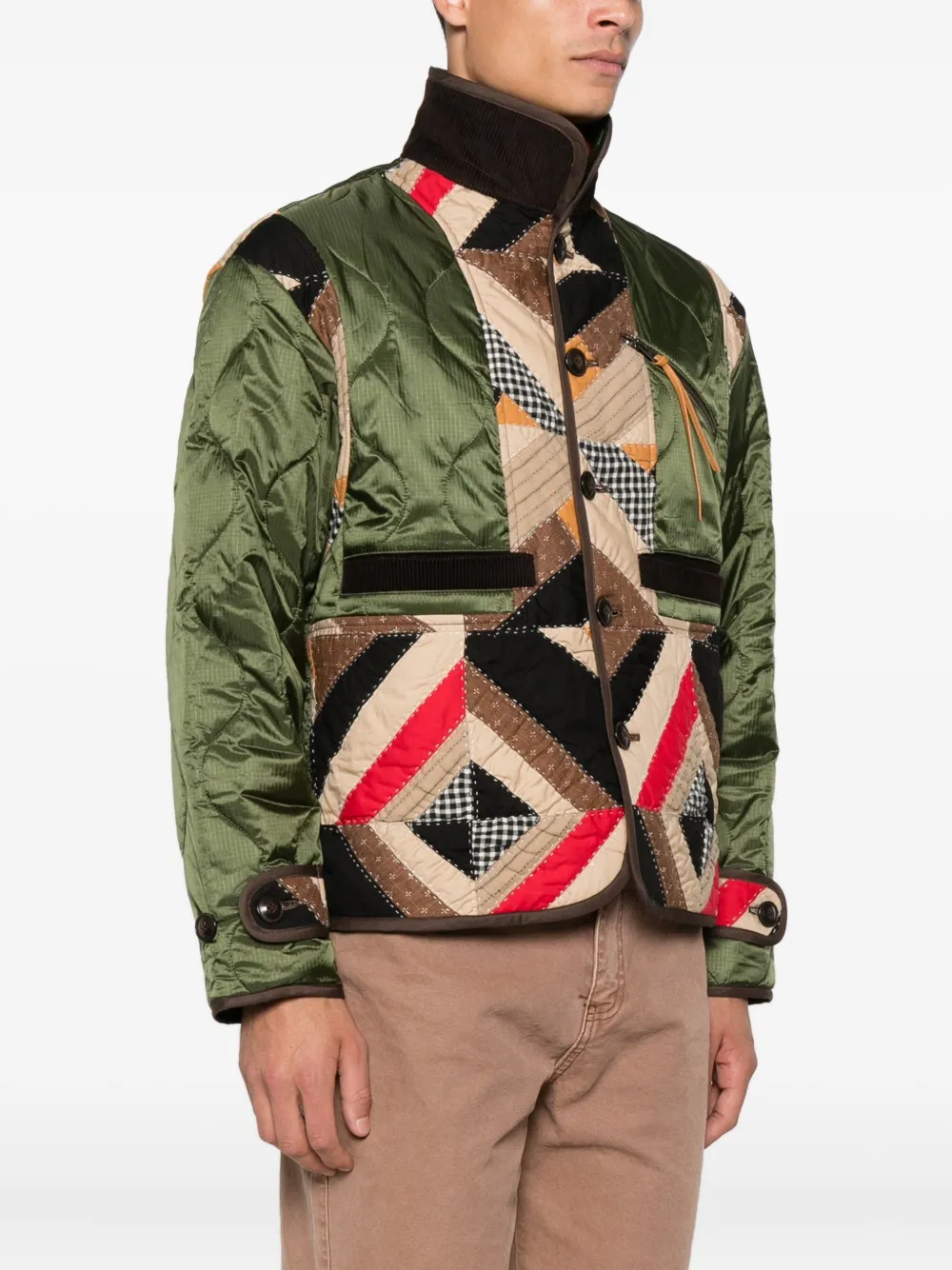 ジャケット・アウター 188 KHOKI M51 Patchwork Coat Gray Stripe Buy PATCHWORK JACKET | Johnny Was