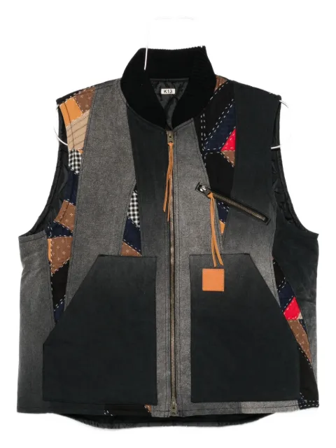 KHOKI patchwork zipped waistcoat