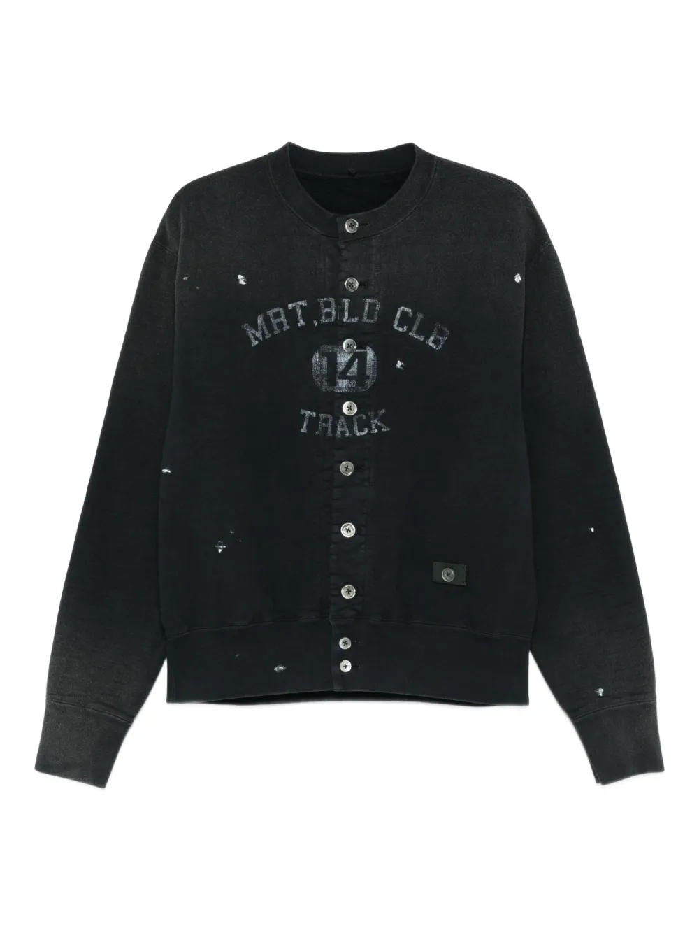 KHOKI faded-effect printed cardigan | Black | Image 1