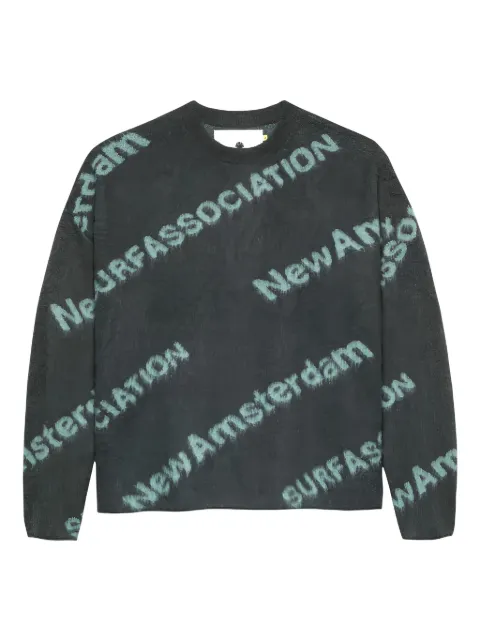 NEW AMSTERDAM diagonal-text knitwear