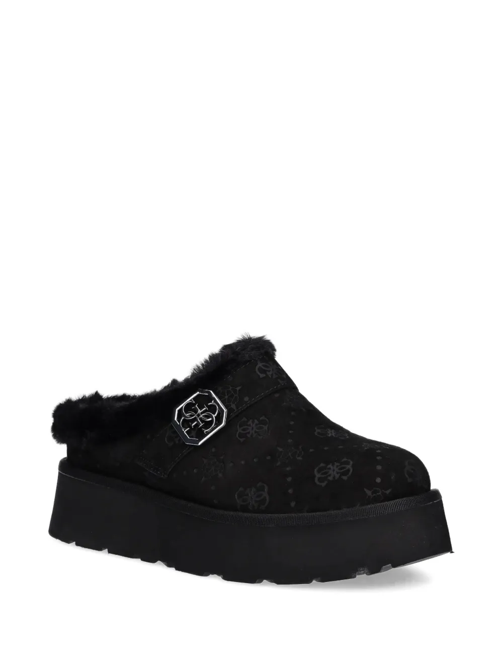 GUESS USA trimnmed logo-detail flat mules Zwart