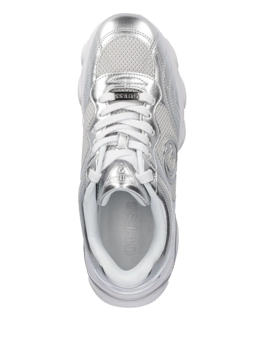 Guess Usa Perforated Logo Low-top Sneakers In Gray