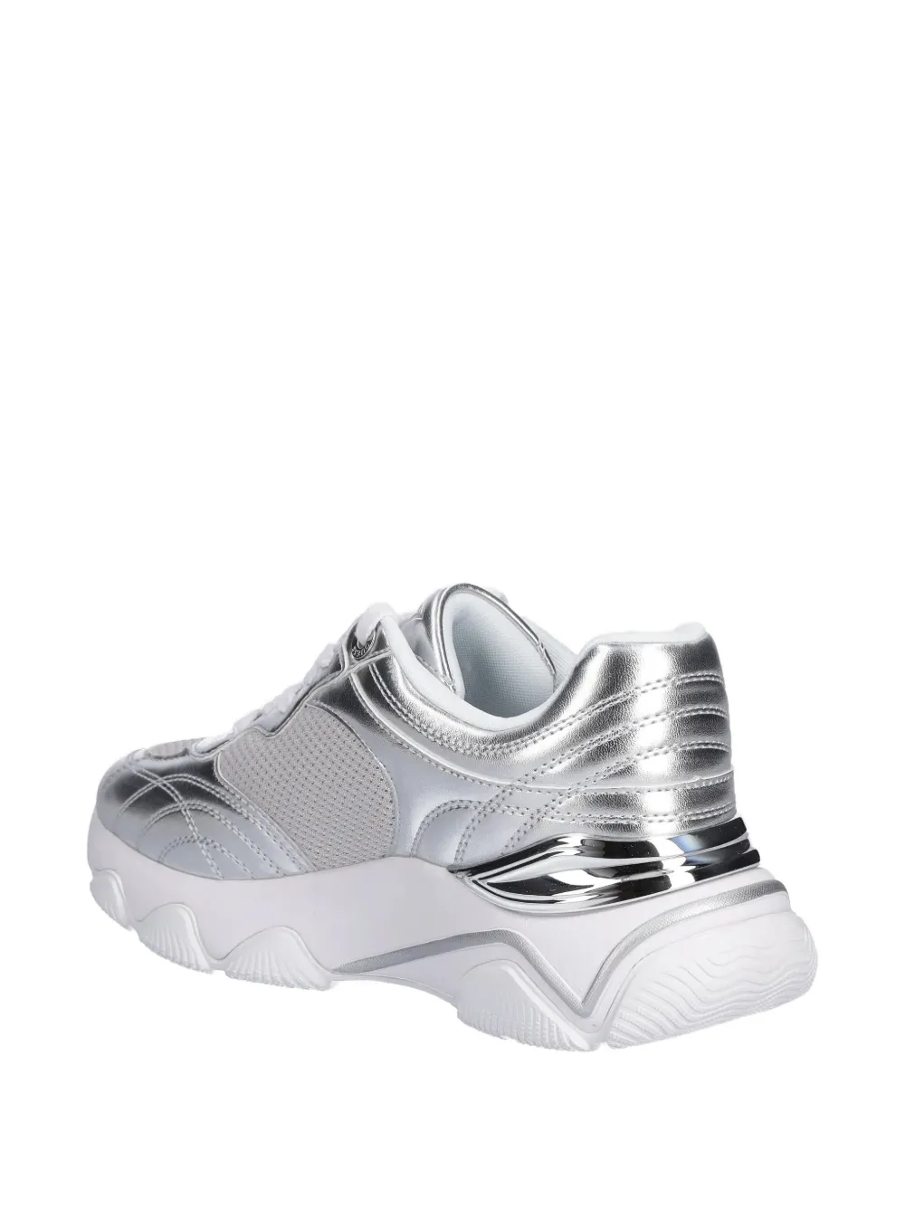 Guess Usa Perforated Logo Low-top Sneakers In Gray