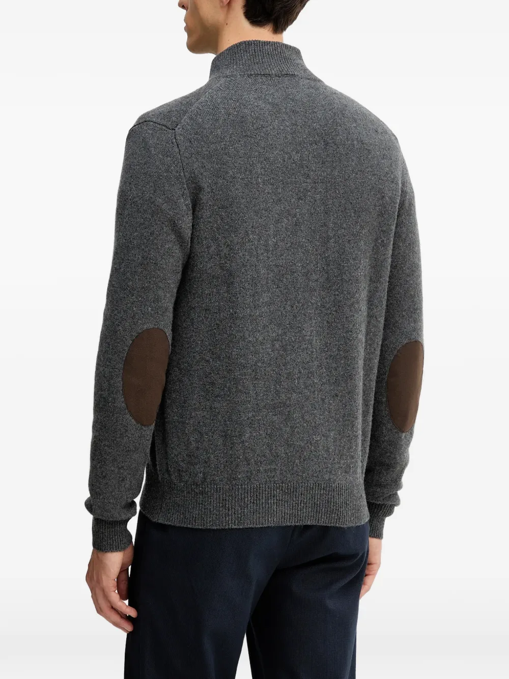  Hackett Elbow-patch Cardigan - Grey 