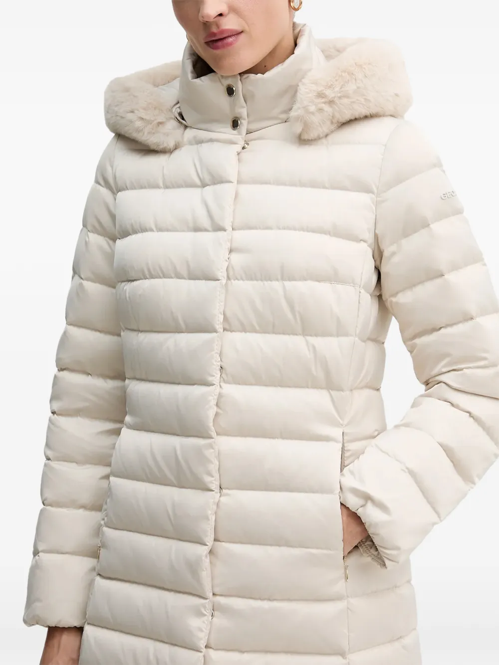 Geox Bettanie Hooded Coat In White