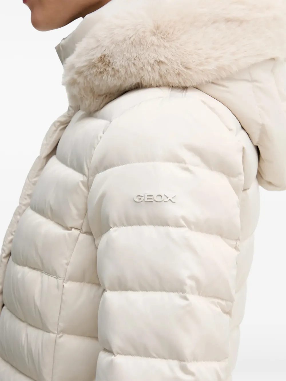 Geox Bettanie Hooded Coat In White