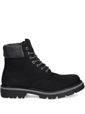 GUESS Men\'s Black Leather Lace-Up Boots GUESS® leather boots main image 2