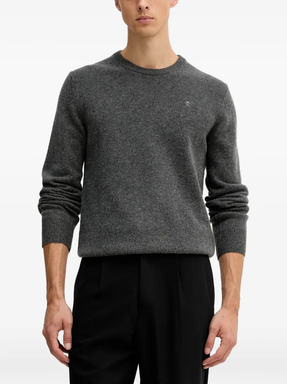 Hackett embroidered crew-neck sweater - Grigio